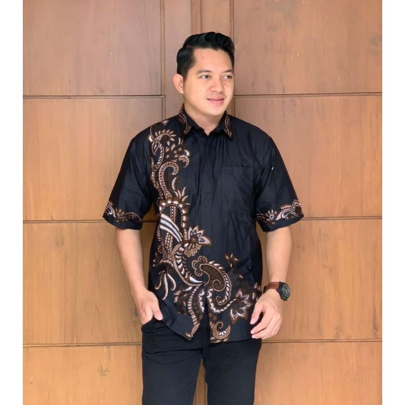 CUPU_STOREHem Batik Pria Pendek Lawasan Sogan/Pari Sulur/Parang Black/Merak Papua ory