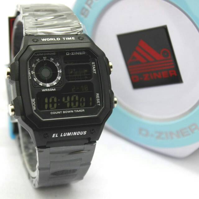 D-ziner original jam tangan pria digital rantai