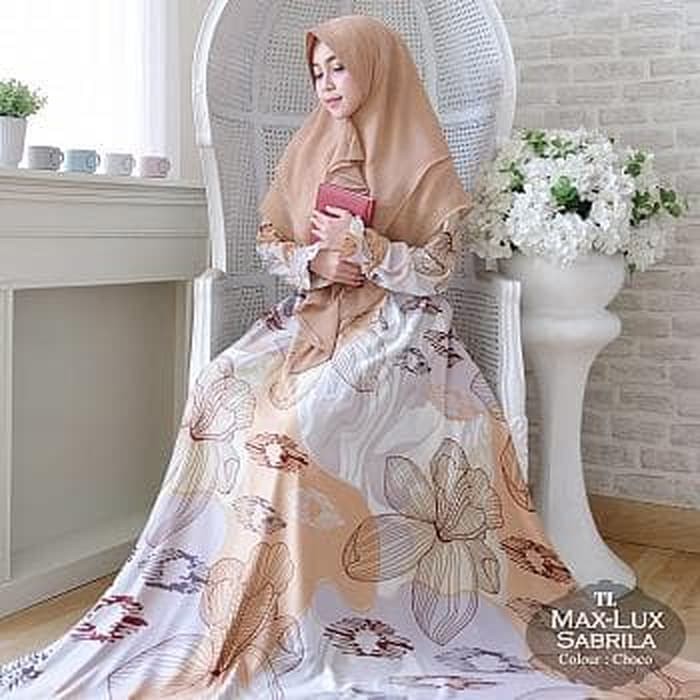 (Promo) Set Syari Putih Polos MAXMARA [Syari Max Lux Sabrila Choco TL] gamis muslim wanita maxmara c