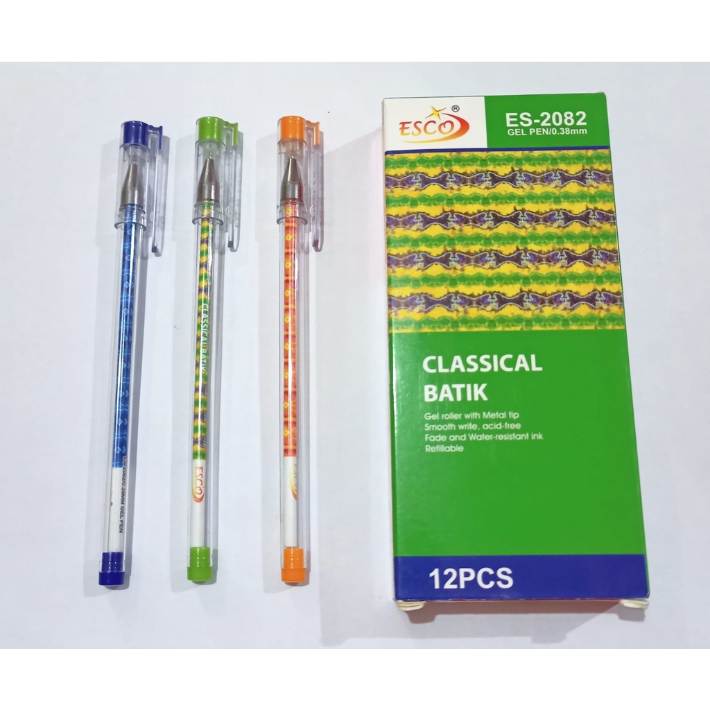 

Bulpen esco ES-2082 Pulpen Gel Pen 0.38mm