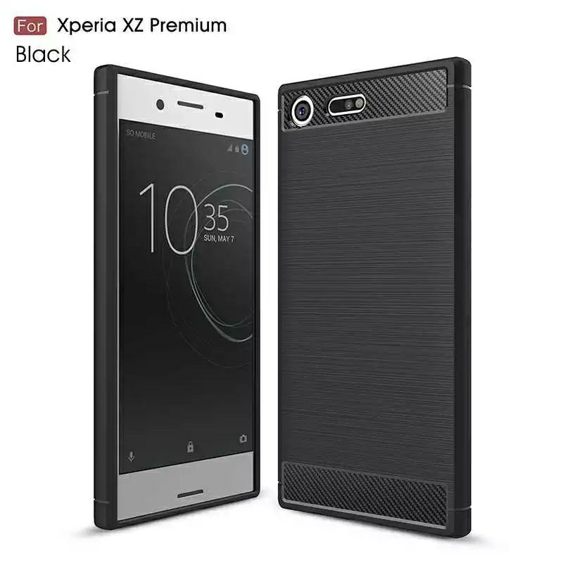Case Carbon Fiber Sony Xperia XZ Premium/XZ1/XZ1 Compact/XZ2 Premium Rugged Armor Back Cover Case