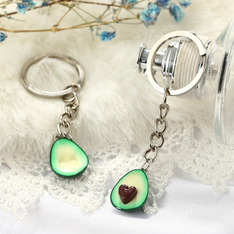 SIY  Cute Handmade Green Avocado BFF Friendship  Key Chains Simulation Fruit Jewelry