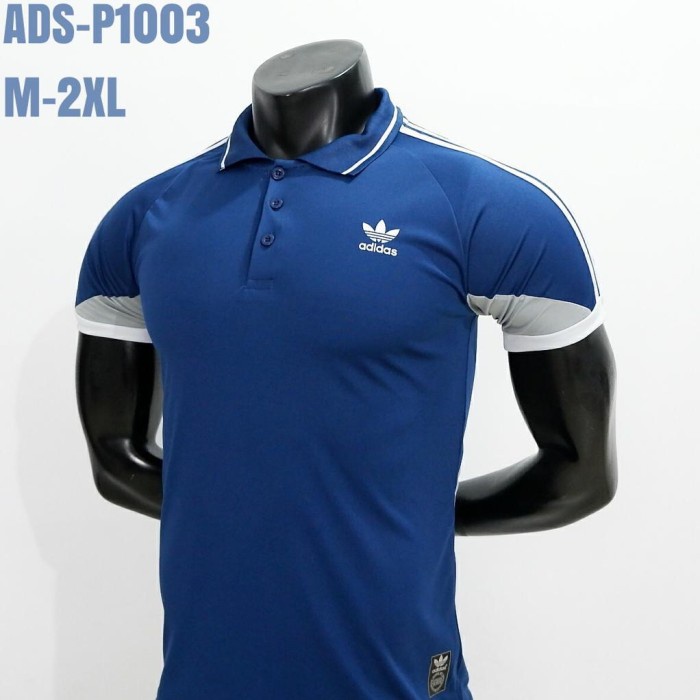 Kaos Polo Kerah Zipper Adidas P1003 Olahraga GYM Fitness Runn