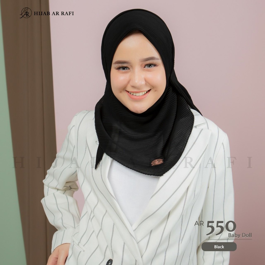 Arrafi Jilbab Segiempat AR 550 Bahan Babydoll Model Hijab Plisket