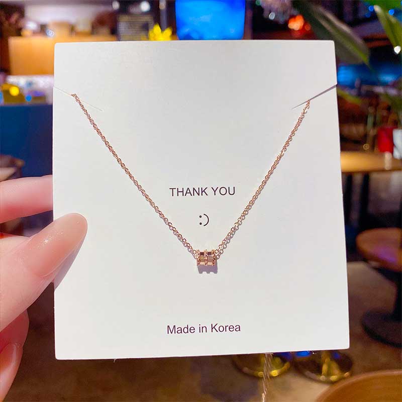 XiaoboACC Kalung Liontin Pinggang Kecil Bahan Titanium Steel Lapis Emas 18k Ukuran Gaya Korea 38cm + 6.0cm