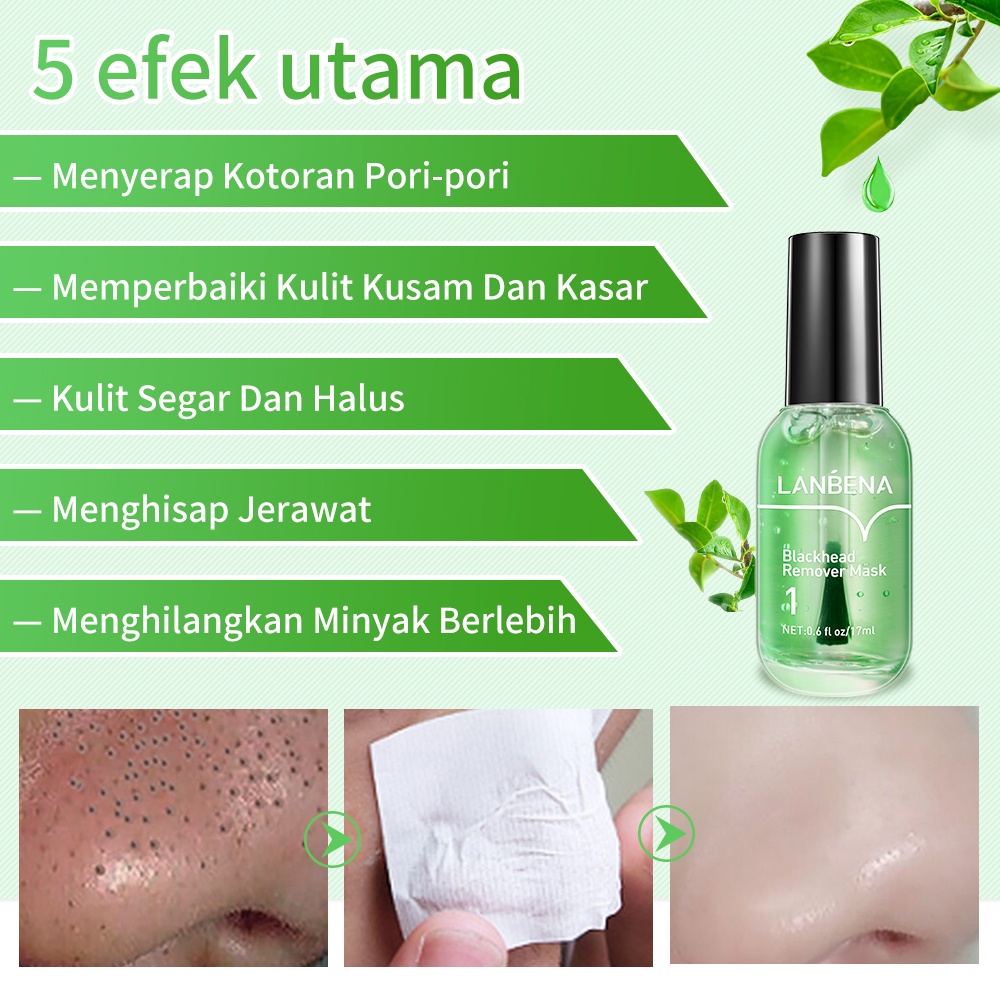 [Ori100%]LANBENA Blackhead Mask / Masker Komedo - Step1  Pembersih Komedo Hidung Masker Pencabut komedo &amp; Step 2 Serum komedo Menghilangkan Pori-Pori