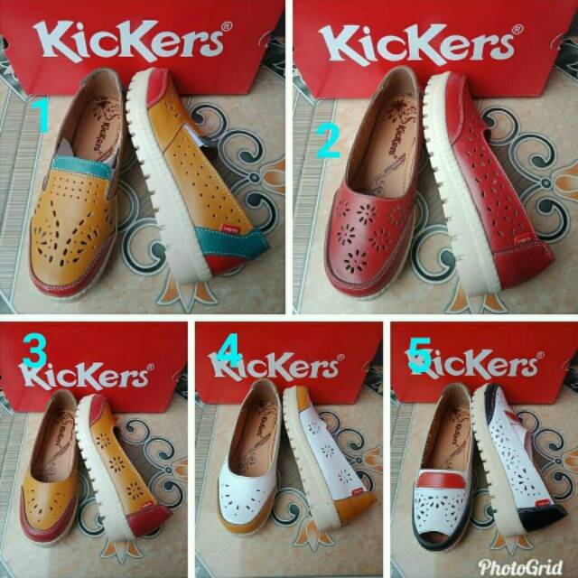 Kickers wanita/loafer wanita/sepatu wanita/wedges/murah/terbaru/empuk/karet/original 100%/ slip on