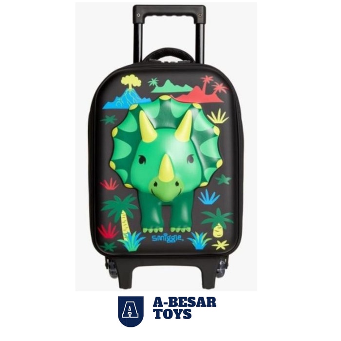 Smiggle Lil Mates Hardtop Trolley Bag Dino - Tas Troli Dino Original