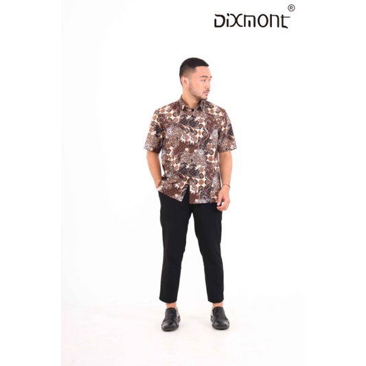 Dixmont Kemeja Pria Batik Pendek Hem BS00621