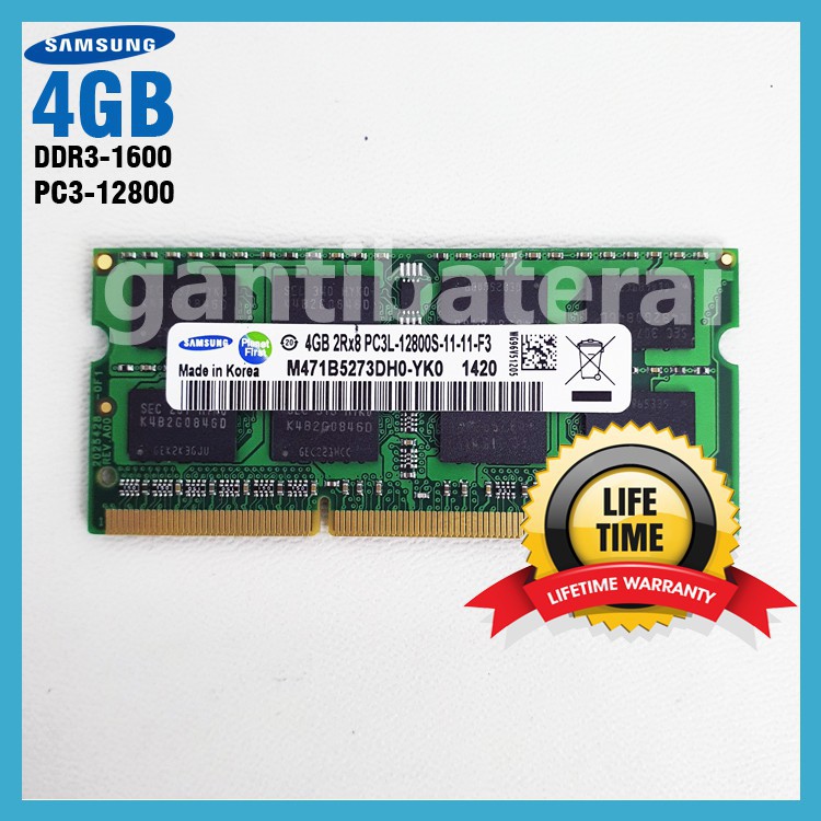 Ram Laptop Notebook Lenovo DDR3L 4GB PC3L-12800s 1600 Mhz