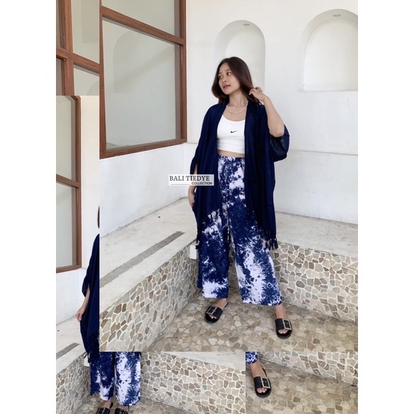 One Set Gardigan Polos + Kulot Abstrak Bali