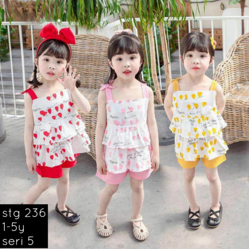 SETELAN BAJU ANAK IMPORT CELANA PENDEK A10211