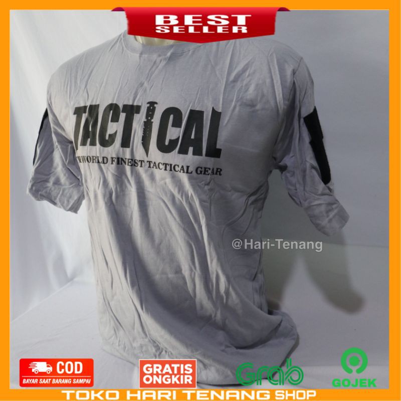 KAOS TACTICAL PENDEK TANGAN ABU - ABU LOCAL