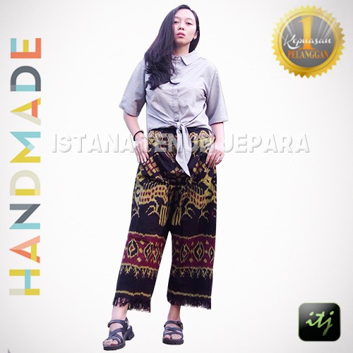 Celana Kulot Etnik Batik Ayaman Full Tenun Blanket Troso Handmade