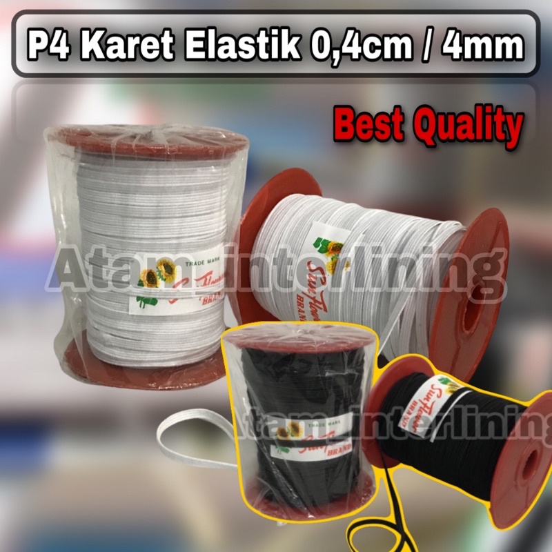 P4 Elastis 4mm - karet masker | karet elastis | karet elastik | karet kolor | ukuran 4mm | Karet 4mm
