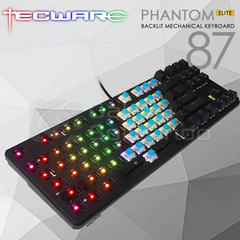 TECWARE PHANTOM ELITE 87 TKL Backlit Mechanical Keyboard - Gateron Blue Switch