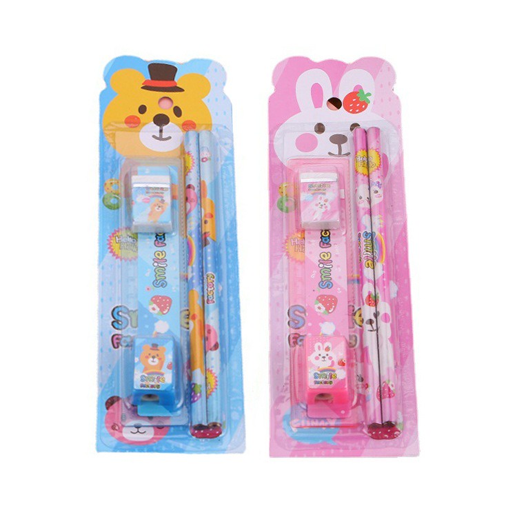 Stationary Paket Pensil Penghapus Set 5in1 Alat Tulis Sekolah ST0018