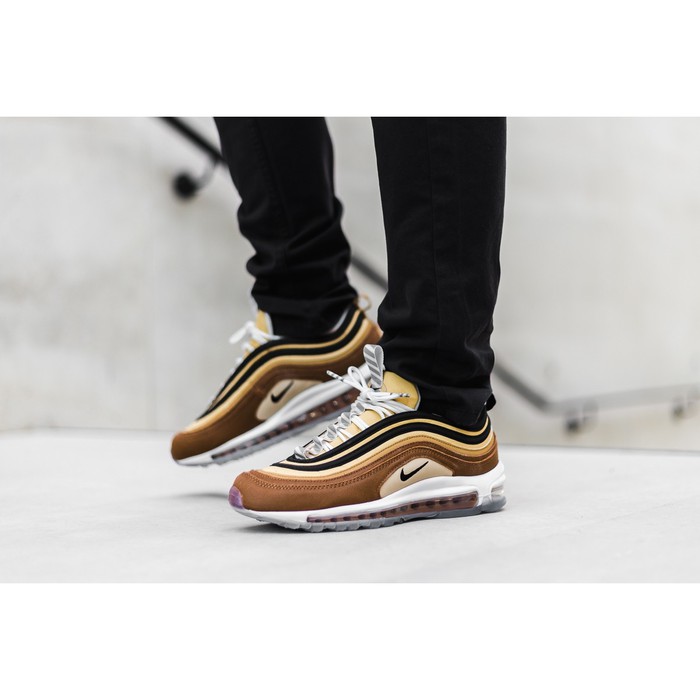 Sepatu Nike Air Max 97 Barcode Ale Brown Black Gold Premium Original