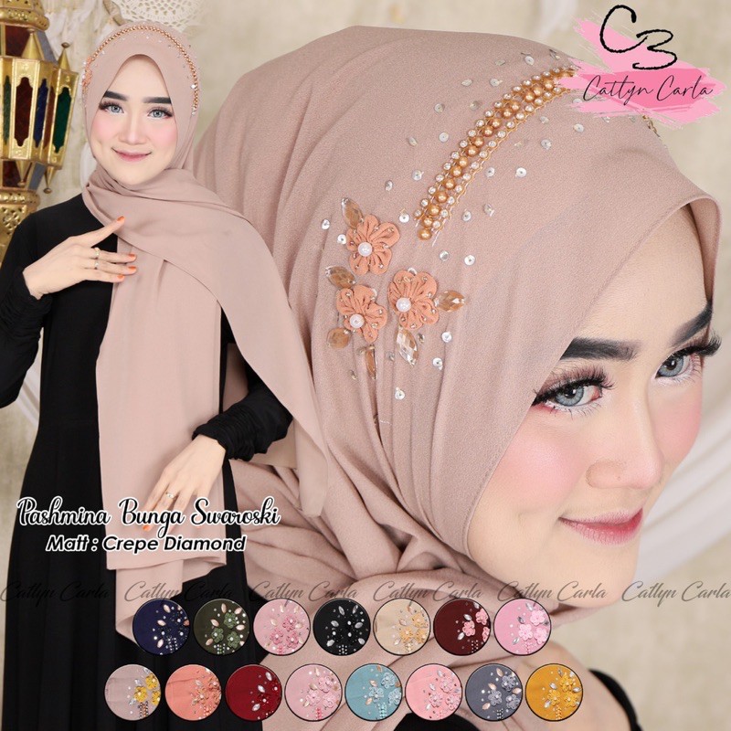 PASHMINA PAYET EDISI RAYA BAHAN DIAMOND CREP UKURAN 175x75