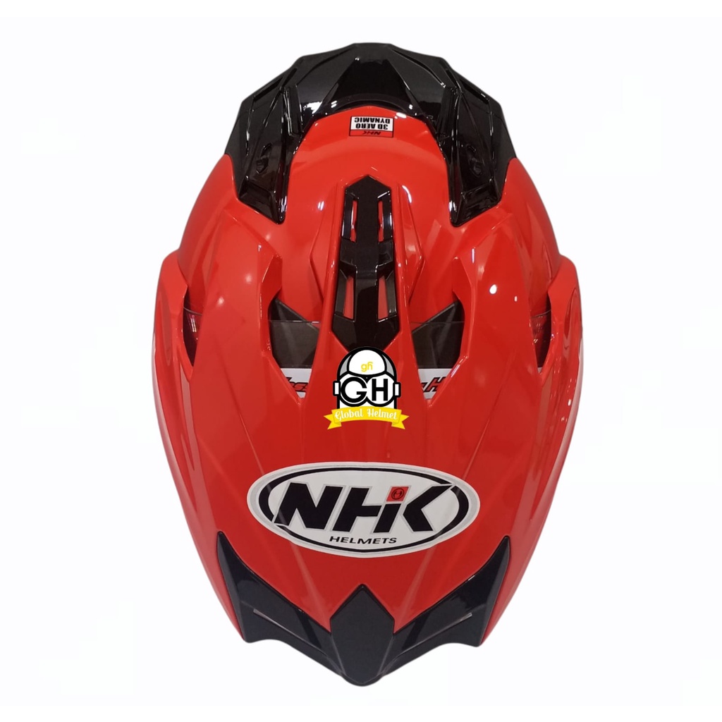 HELM HALF FACE NHK PREDATOR CRYPTON SOLID RED DOUBLE VISOR