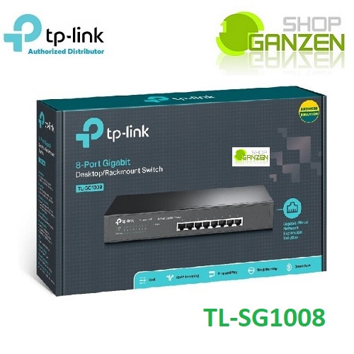 TP-LINK TL-SG1008 8-port Gigabit Switch, 1U 13-inch rack-mountable