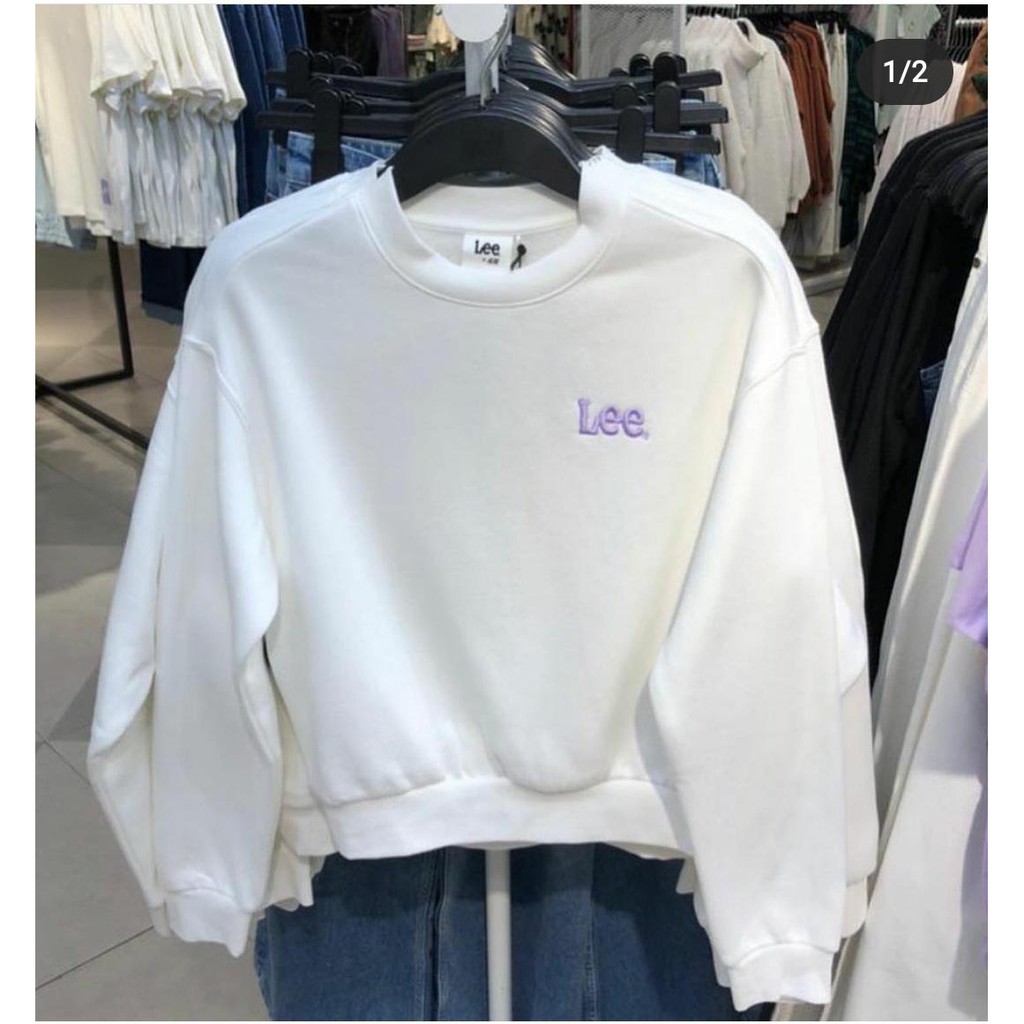 Lee Sweater crop oversize bahan flece