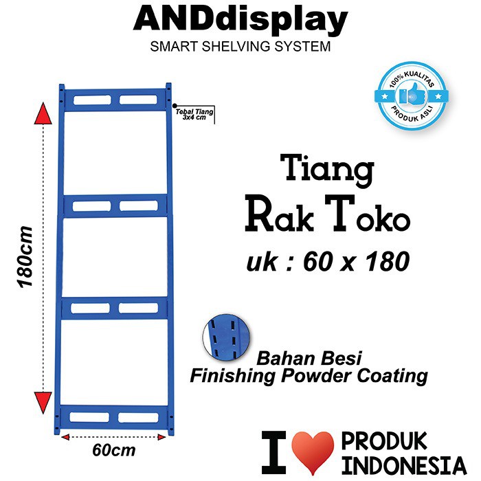 TIANG RAK TOKO T.180CM X L.60CM RAK SUPERMARKET TOKO ANDDISPLAY