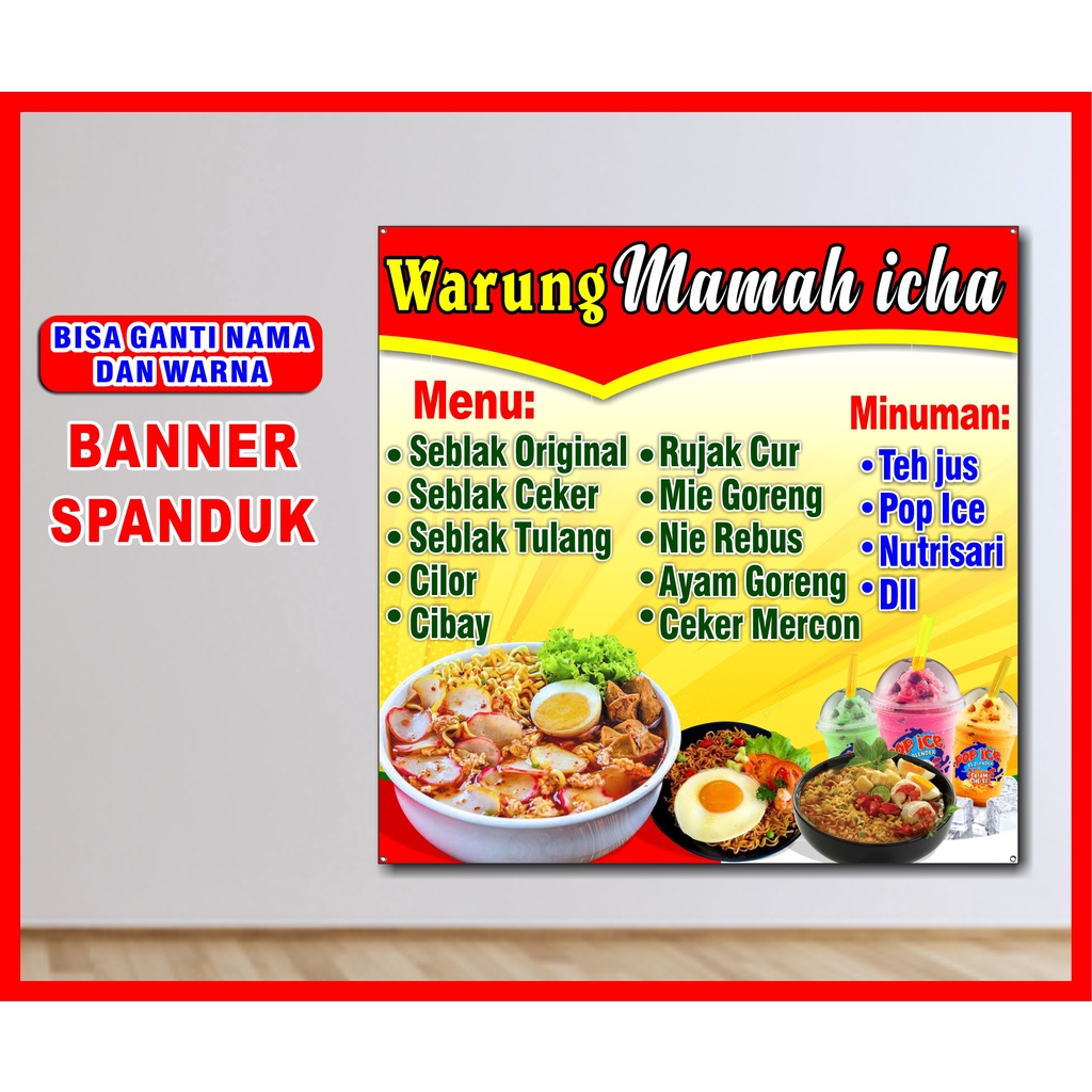 Jual Cetak Spanduk Makanan Minuman Banner Makanan Warung 100 X 100 Cod Shopee Indonesia 4785