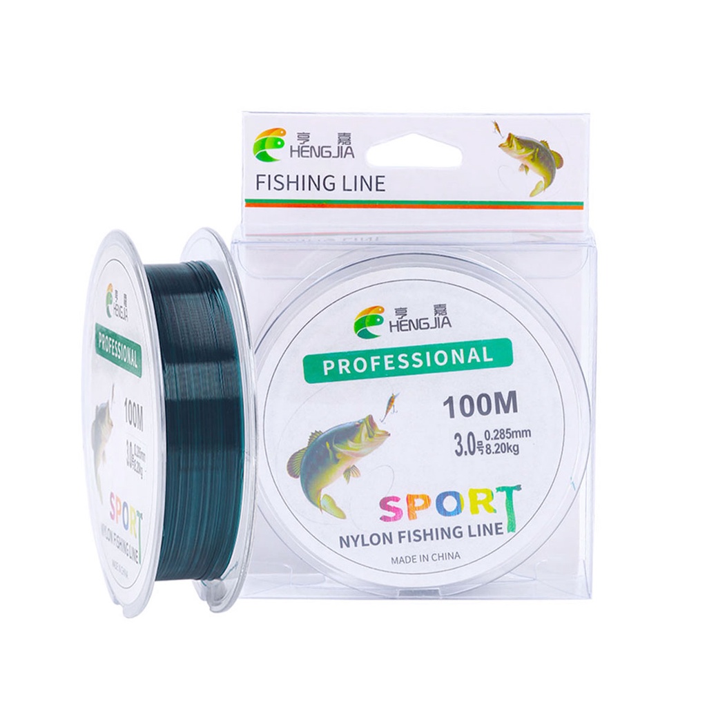 HENGJIA New Nilon 100m Senar Pancing Garis Memancing Nylon Fishing Lure Line Umpan Ikan Tackle