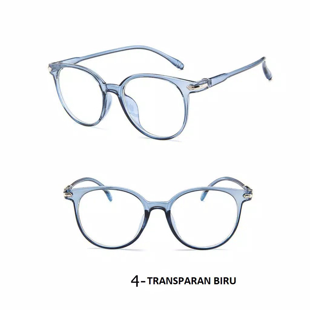 HC KACAMATA ANTI RADIASI KACA MATA 15959 Wanita  Pria Frame Sunglasses Lensa Transparan impor-5
