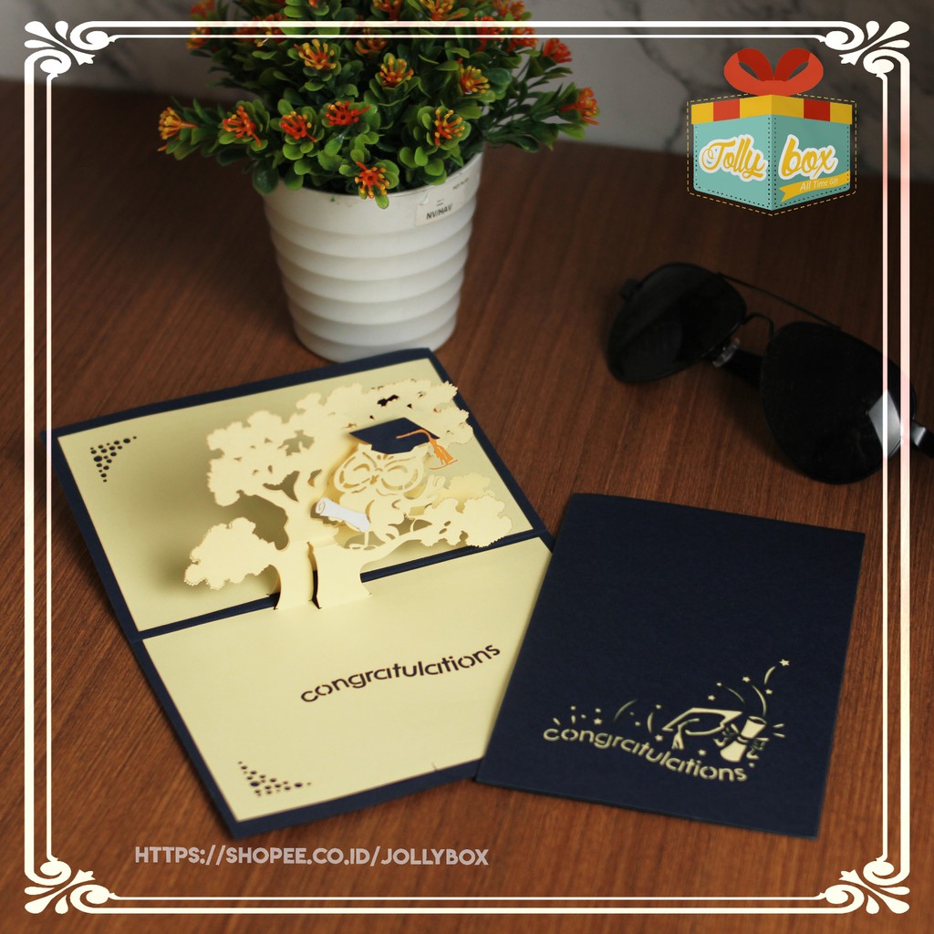 Jollybox Kartu Ucapan Wisuda Congratulations Pop Up Cards 