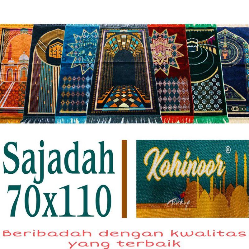 Sajadah KOHINOOR Super Mix Gold sajadah Sholat Tebal Motif Terbaru UKURAN 70X110CM