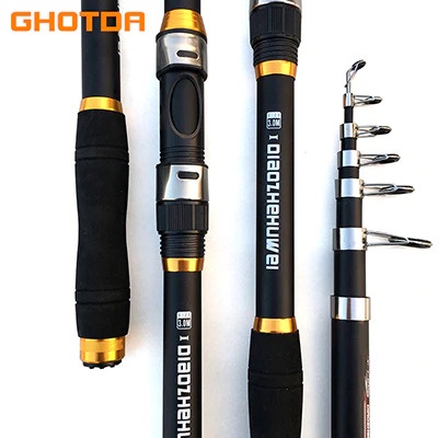 Joran Pancing Telescopic Fishing Rod Pole Carbon Fiber 2.4M - C562L--TaffSPORT