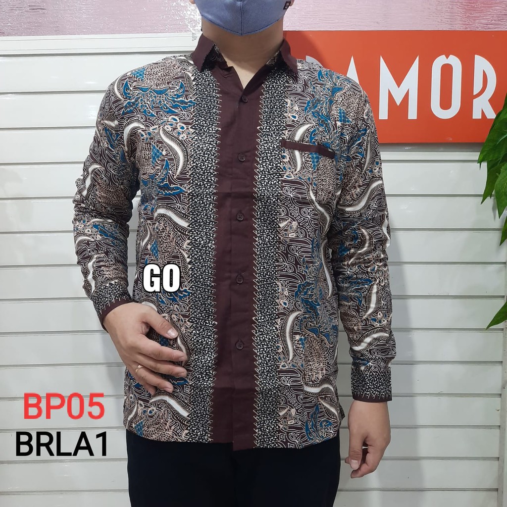 gof BRLA DAMOR (CRESSIDA) BATIK Cowok Pakaian Pria Kemeja Batik Reguler Lengan Panjang