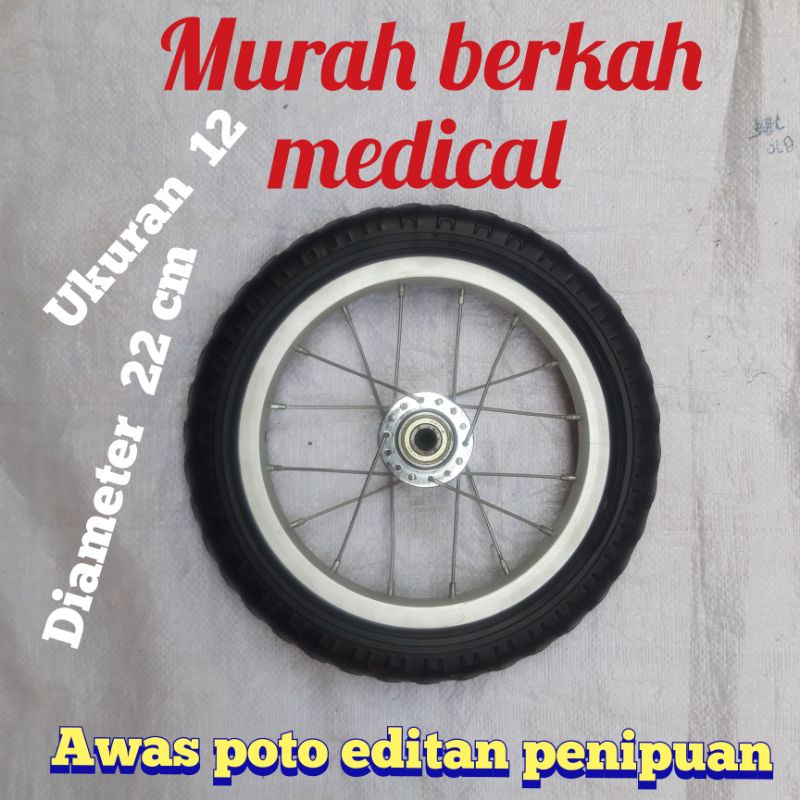 Roda ukuran 12 VELG  + ban mati kursi roda termurah