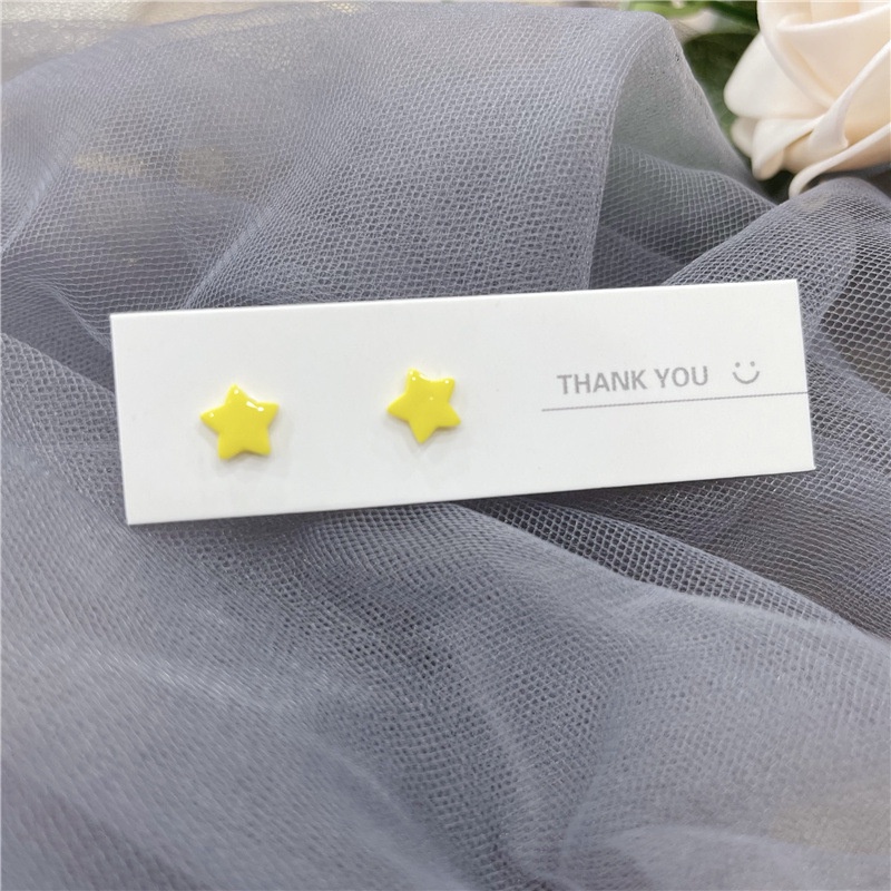 S925 Sterling Silver Needle Ceramic Earring Set Combination Exquisite Small Cute Simple Girl Student Jewelry Accessories
