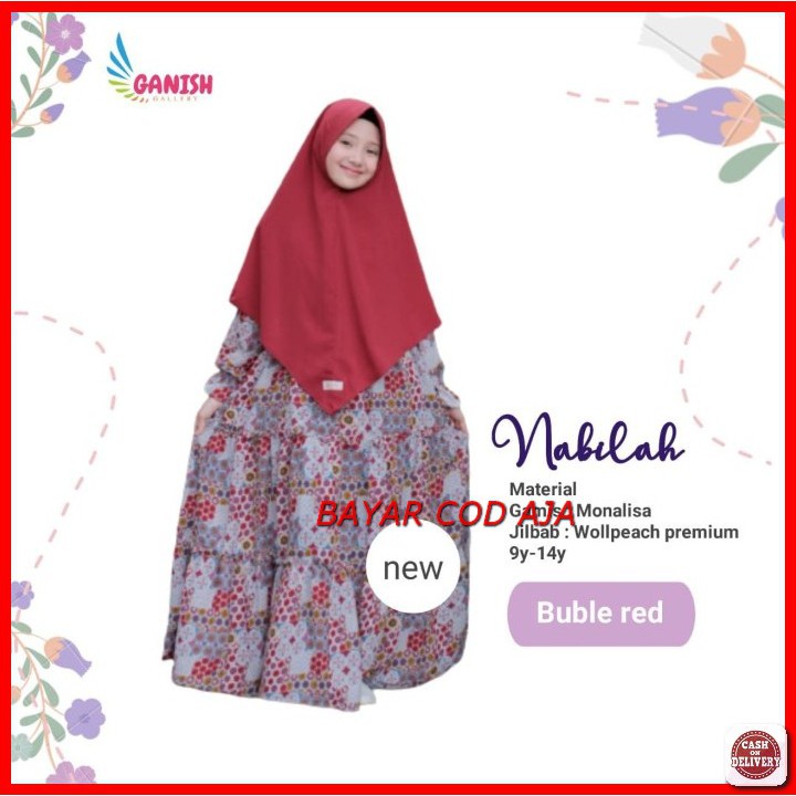 Hb - Gamis Anak By Mutif Terbaru 2021 | Taleea Blue Navy-Stripper OH545 Baju Set Hijab Jilbab Syari