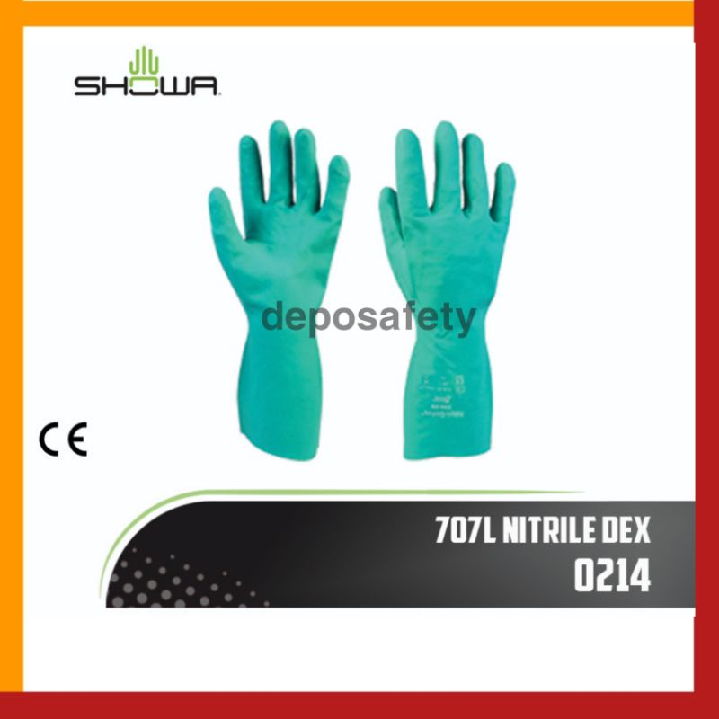 Sarung Tangan Nitrile 13 Inch Hijau 730 Solve Showa Best 0214- Safety Glove Nitrile