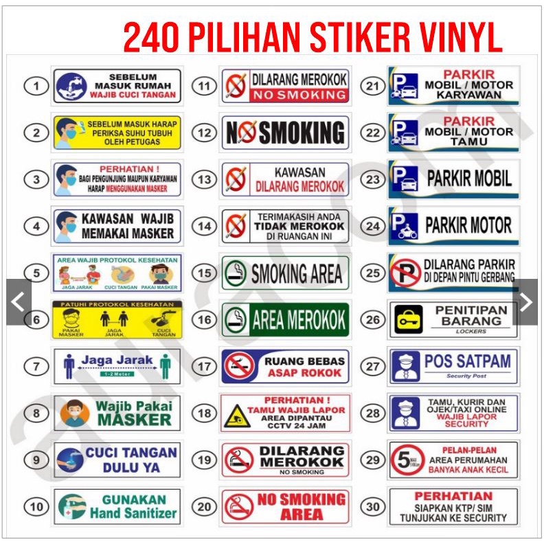 

TERBARU 240 PILIHAN STIKER HIMBAUAN, LARANGAN, BAHAN STIKER VINYL ANTI AIR, DIJAMIN AWET, MUDAH DI LEPAS PASANG