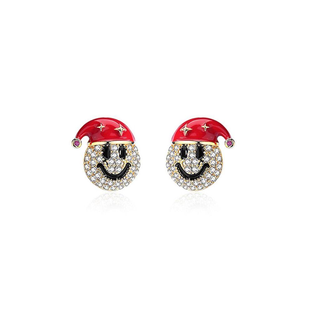 Mxbeauty Anting Natal Anting Berlian Kepribadian Halus Wanita Hadiah Elk Bell Gadis Wanita Stud Earrings