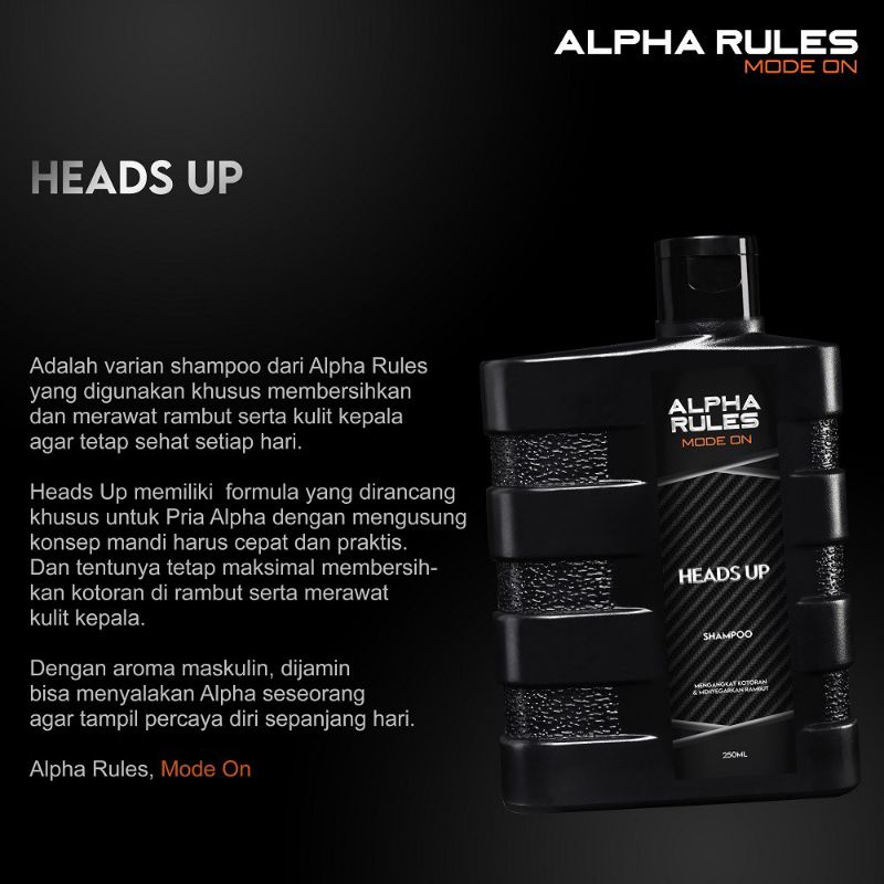 ALPHA RULES HEADS UP SHAMPOO