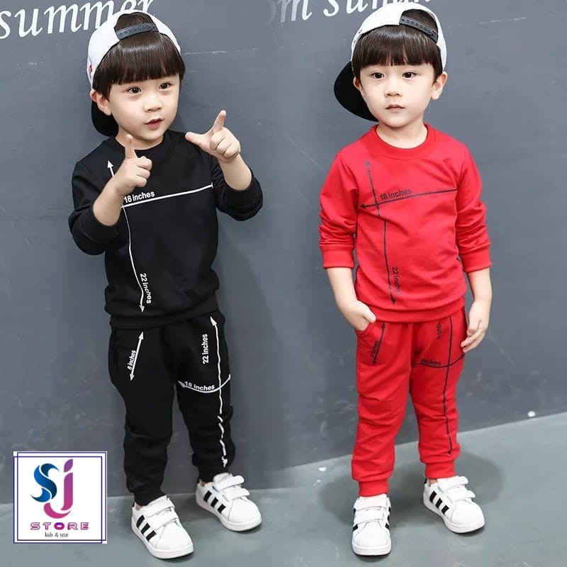 STELAN TREANING ANAK LAKI  LAKI / BAJU KAOS ANAK SET 1 - 6 TAHUN