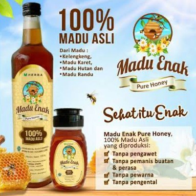 

Herba Madu Enak Pure Honey Premium Plus Bee Pollen Royal Jelly 910g asli murni