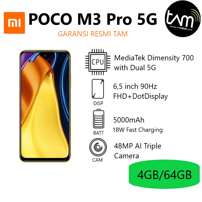 XIAOMI POCO M3 Pro 5G GARANSI RESMI XIAOMI