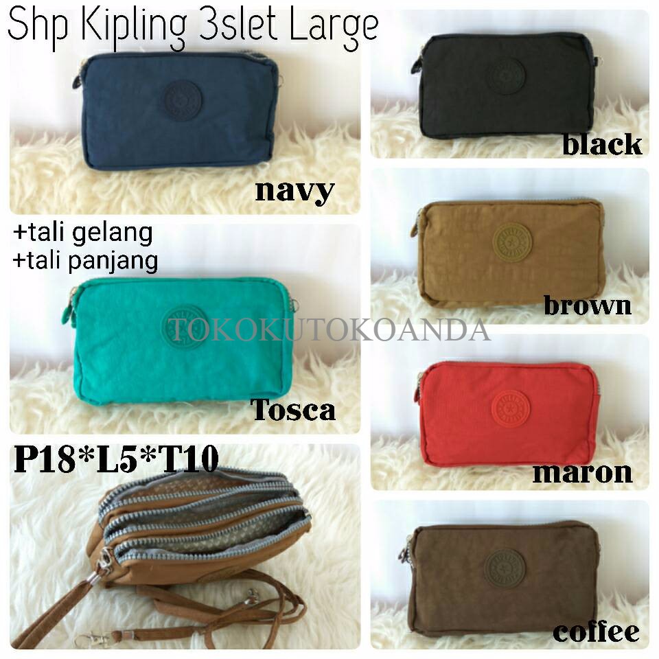 TAS SELEMPANG KIPLING/DOMPET SHP KIPLING POLOS 3SLET