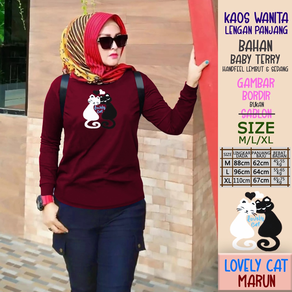 CENOA Kaos Wanita Lengan Panjang  / Kaos Sweatshirt / Atasan Wanita / Atasan Wanita Lengan Panjang-4