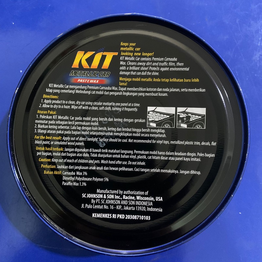 KIT POLES KALENG METALIC PASTE WAX 225GR // PEMBERSIH PENGHILANG MELINDUNGI BODY KENDARAAN