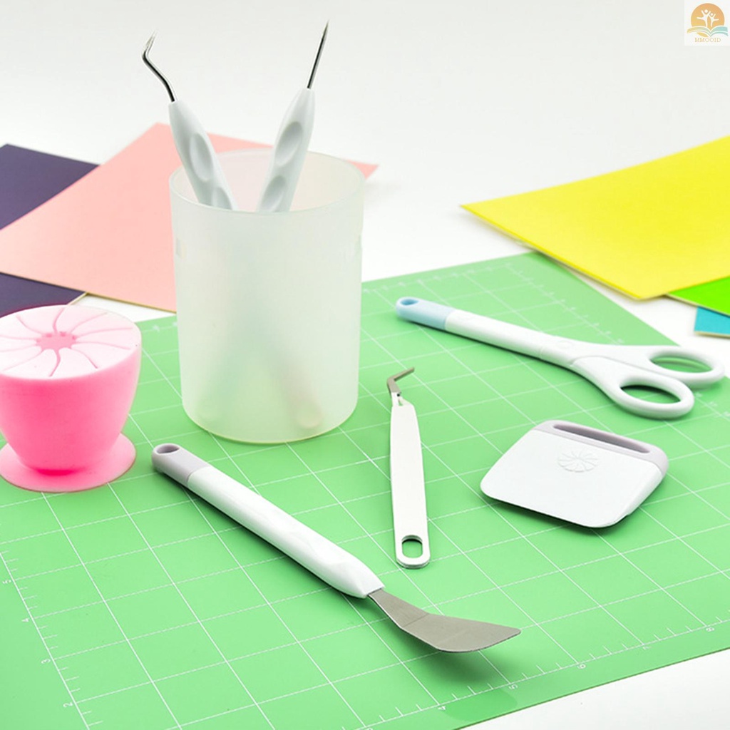 (MMOI) Set Alat Bantu Menyiangi Tanaman Bahan Vinyl + Spatula + Gunting + Pinset Untuk Scrapbook DIY