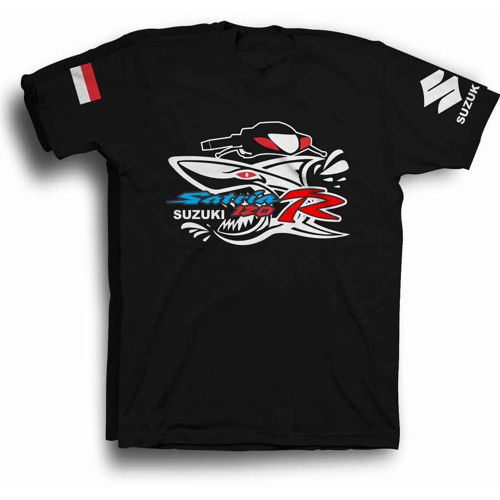 kaos motor suzuki 2tak kepala satria hiu/kaos motor