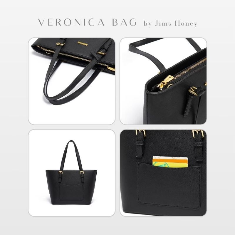 VERONICA BAG JIMS HONEY ORI TAS TOTE SELEMPANG WANITA 2IN1 EXCLUSIVE FASHION CEWE KOREA LAPTOP TEBAL